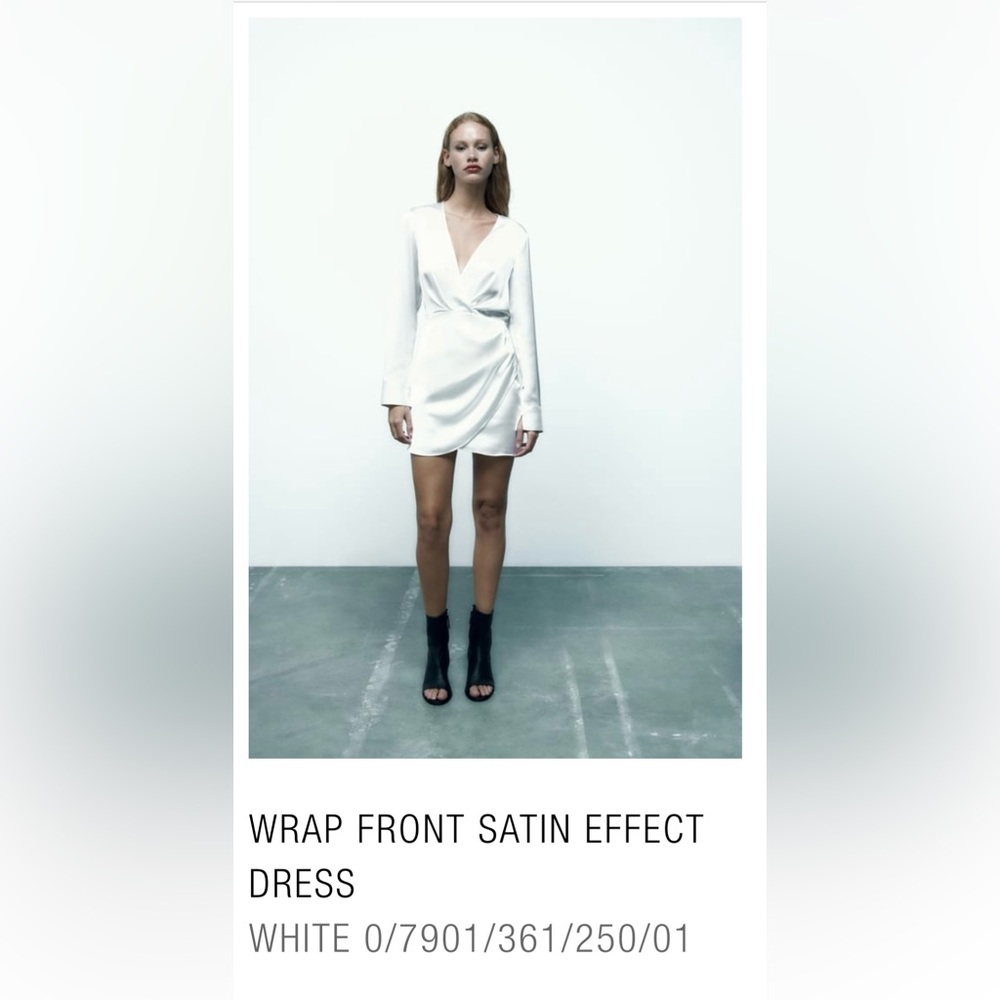 NWT - Zara Satin Effect Wrap Dress/Mini Dress - XS